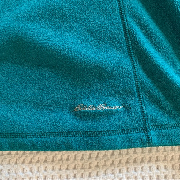 Eddie Bauer 1/4 Zip Long Sleeve Teal Fleece * Small - Picture 4 of 11